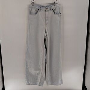 Old Navy Baggy Wide Leg Jeans 12 Tall Extra High Rise Light Wash